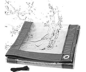 WOLTU Lona Transparente Impermeable Exterior 380g/m² para Jardín Terraza con Ojales y Cuerdas Lona PVC contra el Viento a Prueba de Lluvia Polvo para Coche Mueble y Invernadero 2x3m