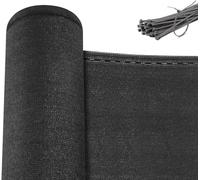 WOLTU Malla Ocultación 1x10 m, Pantalla para Jardín Patio, Malla Sombreo contra el Viento, con Ojales y Bridas, Tela HDPE 280 g/m², Valla Privacidad Anti-UV para Jardín y Huerto, Antracita