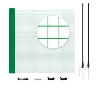 WOLTU Malla para Aves, gallinas, PE de 53 g/m², Malla Antipalomas, Red Protección para Balcon y Huertos, Red Multiuso para Gallineros y Ventanas, Recortable y con Accesorios, 25x1,2 m, Verde
