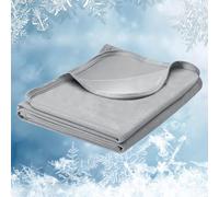 WOLTU Manta Verano de 2 en 1 Doble Cara Fría Refrescante de Fibra ARC-Chill Manta Fresca y Transpirable para Cama Sofá Viaje Gris Claro, 150x200 cm