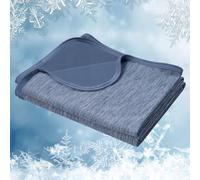 WOLTU Manta Verano de 2 en 1 Doble Cara Fría Refrescante de Fibra ARC-Chill Manta Fresca y Transpirable para Cama Sofá Viaje Azul, 150x200 cm