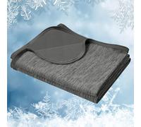 WOLTU Manta Verano de 2 en 1 Doble Cara Fría Refrescante de Fibra ARC-Chill Manta Fresca y Transpirable para Cama Sofá Viaje Gris, 220x240 cm