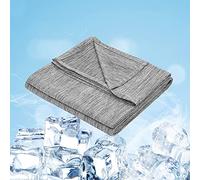 WOLTU Manta Verano Microfibre de Enfriamiento ARC-Chill Q-MAX>0.45 Suave y Transpirable de para Cama Sofá Refrigeración Automático Manta de,150x200cm Gris