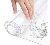 WOLTU Mantel Transparente de PVC 2 mm, Protector de Mesa Impermeable y Resistente al Calor, Fácil de Limpiar, Lámina Protectora Transparente Rectangula 80x140 cm