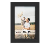 WOLTU Marco de Fotos Madera 10x15cm, Marco Fotos para Pared y Mesa, Marcos de Fotos Moderno para Colgar en Vertical y Horizontal, Negro