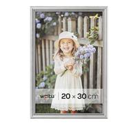 WOLTU Marcos de Fotos 20x30cm, Originales de Madera Marcos para Fotos Mesa Pared Marcos Moderno de Estilo Marcos Vintage para Gift, Regalo, Cumpleaños, Fiestas Silver