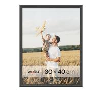 WOLTU Marcos de Fotos 30x40cm, Originales de Madera Marcos para Fotos Mesa Pared Marcos Moderno de Estilo Marcos Vintage para Gift, Regalo, Cumpleaños, Fiestas Negro