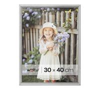 WOLTU Marcos de Fotos 30x40cm, Originales de Madera Marcos para Fotos Mesa Pared Marcos Moderno de Estilo Marcos Vintage para Gift, Regalo, Cumpleaños, Fiestas Silver
