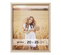 WOLTU Marcos de Fotos de Madera Maciza 20x25cm, Marcos de Foto para Pared o Mesa, Marco de Póster en Vertical y Horizontal para Decoracion, Oro