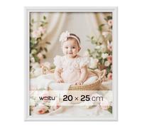 WOLTU Marcos de Fotos de Madera Maciza 20x25cm, Marcos de Foto para Pared o Mesa, Marco de Póster en Vertical y Horizontal para Decoracion, Blanco