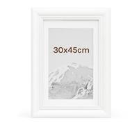 WOLTU Marcos de Fotos de Madera Maciza 30x45cm, Marcos de Foto para Pared o Mesa, Marco de Póster en Vertical y Horizontal para Decoracion, Blanco