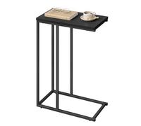 WOLTU Mesa Auxiliar Forma C, Mesita de Sofá, Mesita Auxiliar para Salon y Dormitorio, Mesa Pequeña con Estructura de Metal, Negro, TSG17sz