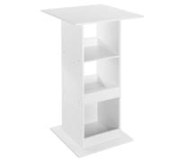 WOLTU Mesa de Bar Cuadrada, Mesa Bistró con 3 Estantes de Almacenamiento, para Cocina, Mesita Auxiliar para Salón y Comedor, 60x60x109cm, Blanco