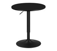 WOLTU Mesa de Bar, Regulable en Altura, 360 Grados Giratorio, Hecha de MDF, Redonda para Cocina, Bar, Negro Redondo
