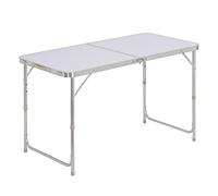 WOLTU Mesa de Camping Mesa Plegable Mesas de Jardín Mesas de Trabajo Me-sa de Balcón Altura Regulable Aluminio MDF Gris Plata
