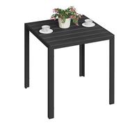 WOLTU Mesa de Jardin Cuadrada,Mesas Terraza Exterior para 4-6 Personas,Mesa de Patio en WPC y Estructura Aleación de Aluminio,Pies Ajustables,70x70x74 cm