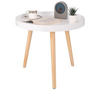 WOLTU Mesilla Auxiliar Mesitas de Noche Mesa de Centro para sofá Mesa para Cama Café Dormitorio, Madera MDF Blanco 50 x 50 x 44cm TS143ws