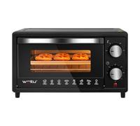 WOLTU Mini Horno Electrico 10 L, 800 W, con Bandeja de Horneado, Rejilla, Temperatura 100-230°C, Temporizador 0-60 Minutos, Negro