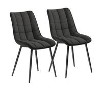 WOLTU Pack de 2 Sillas de Comedor Asiento de Tela Estructura Metálica con Respaldo Antracita BH247an-2