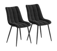 WOLTU Pack de 2 Sillas de Comedor Asiento de Terciopelo Ergonomicas Estructura Metálica con Respaldo Negro BH142sz-2