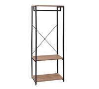 WOLTU Perchero de Pie con Estante Zapatero, Perchero Burro para Colgador Ropa, Metal y Madera, 60 x 40 x 167 cm