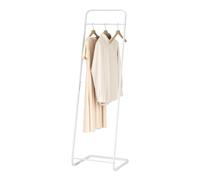 WOLTU Perchero de Pie Metálico, Burro Ropa con Barra de Colgar, Perchero Entrada para Abrigos, Diseño Moderno y Ligero, Mueble Recibidor, Blanco, 40x40x140cm