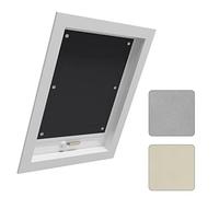WOLTU Persiana Enrollable Ventana de Techo sin Taladrar, Cortina de Oscurecimiento Opaca, Protección Solar, Protección térmica, Negro 48x93 cm