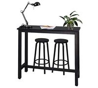 WOLTU Set Mesa de Bar y 2 Taburetes, Muebles de Bistro de Comedor para Salon, Barra Cocina con Estructura de Metal, MDF, 120x40x100cm, Negro