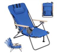 WOLTU Silla Camping Plegable, Silla Exterior Portátil con Respaldo Ajustable en 4 Niveles, con Bolsa de Transporte, para Picnic Playa y Jardin, Carga 150 kg, Tubos Resistentes y Tela Oxford