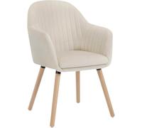 WOLTU Silla de Comedo,Terciopelo,Blanco Crema