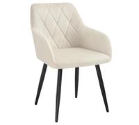 WOLTU Silla de Comedor, Reposabrazos, Tapizada con Respaldos, Nordicas, para Comedor, Salón, Dormitorio, Cocina, Pasillo, Crema, Terciopelo, Patas de Metal, BH352cm-1