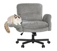 WOLTU Silla de Oficina en Casa, Silla Escritorio Giratoria, Chenilla Gris | con Ruedas, Reposabrazos Ajustables, Transpirable, Carga 150 kg, Altura Ajustable, para Estudio Dormitorio Tocador