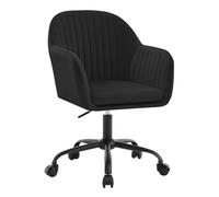 WOLTU Silla de Oficina en Casa, Silla Giratoria, Terciopelo, Negro