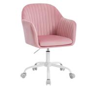 WOLTU Silla de Oficina en Casa, Silla Giratoria, Terciopelo, Rosa