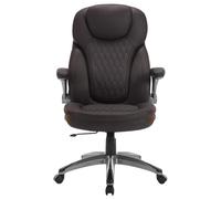 WOLTU Silla Ergonomica Escritorio, Silla Ejecutiva, PU, Marrón | Respaldo Alto y Brazos, Sillon de Escritorio Ajustable en Altura, Función Mecedora y Giratorias