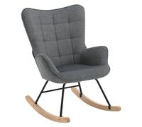 WOLTU Silla Mecedora, Sillon Relax, Sillon Balancin, Mecedora Comoda para Adulto, Mecedora Relajante para Dormitorio y Salon, Estructura de Metal, Gris Oscuro, 69x90x95 cm, SKS30dgr