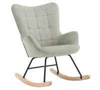 WOLTU Silla Mecedora, Sillon Relax, Sillon Balancin, Mecedora Comoda para Adulto, Mecedora Relajante para Dormitorio y Salon, Estructura de Metal, Gris, 69x90x95 cm, SKS30gr