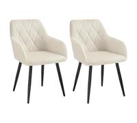 WOLTU Silla Reposabrazos Tapizada con Respaldos, Sillas Nordicas para Comedor, Salón, Dormitorio, Cocina, Pasillo, Crema, Terciopelo, Patas de Metal, BH352cm-2