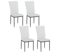 WOLTU Sillas Comedor Pack de 4, Sillas Comedor Tapizadas, Respaldo Alto, Sillon Moderno de Cuero Artificial, Sillas Ergonómicas con Patas de Metal para Comedor, Dormitorio, Salón, Blanco, EZS23ws-4