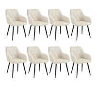 WOLTU Sillas de Comedor, Silla Reposabrazos, Silla Tapizada con Respaldos, Sillas Nordicas, Silla para Comedor, Salón, Dormitorio, Cocina, Pasillo, Crema, Terciopelo, Patas de Metal, BH352cm-8