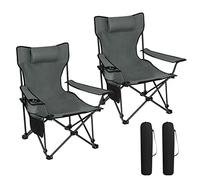 WOLTU Sillas Plegables Camping, Juego de 2 Sillas Portátiles para Exterior, Ligera para Jardin Playa Picnic y Pesca, hasta 150 kg, Gris