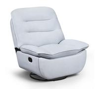 WOLTU Sillón Reclinable con Reposapiés, 360° y Asiento 95 cm, Azul Claro | Sillón Relax con Giratorio, Sofa Individual, con Almacenamieinto Lateral, Estructura Metálica, Tapizado en Lino Sintético
