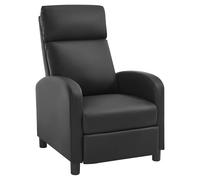 WOLTU Sillón Reclinable, Respaldo Reposapiés Elevable, PU, Negro | Sillon Relax Inclinable, Butaca Reclinable, Asiento Acolchado, Sofá Individual de Lectura, Salón y Dormitorio