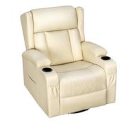 WOLTU Sillón Relax Reclinable, Giratorio 360°, PU, Beige