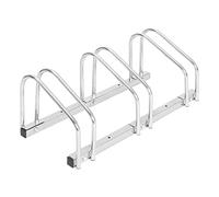 WOLTU Soporte para Aparcar 3 Bicicletas, Aparcamiento para Bicis, Fácil Montaje en Suelo y Pared, Uso Interior y Exterior, Garaje y Jardín, Hierro Galvanizado Antioxidación