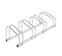 WOLTU Soporte para Aparcar 4 Bicicletas, Aparcamiento para Bicis, Fácil Montaje en Suelo y Pared, Uso Interior y Exterior, Garaje y Jardín, Hierro Galvanizado Antioxidación