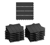 WOLTU Suelo de WPC Set de 22 Baldosas de Madera Exterior, Antracita