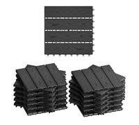 WOLTU Suelo de WPC Set de 22 Baldosas de Madera Exterior, Antracita