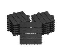 WOLTU Suelo de WPC Set de 22 Baldosas de Madera Exterior para Porche Patios Jardin, 30 x 30 cm 2m² Suelo de Exterior Compuesta Azulejos para Terraza, Jardin Antracita