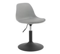 WOLTU Taburete de Bar con Respaldo, Taburetes Cocina Regulable en Altura Taburete Giratorio, Piel Sintética, Gris